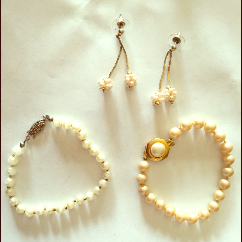 VTGPearl bracelet/earings set(separated=offers✔️)